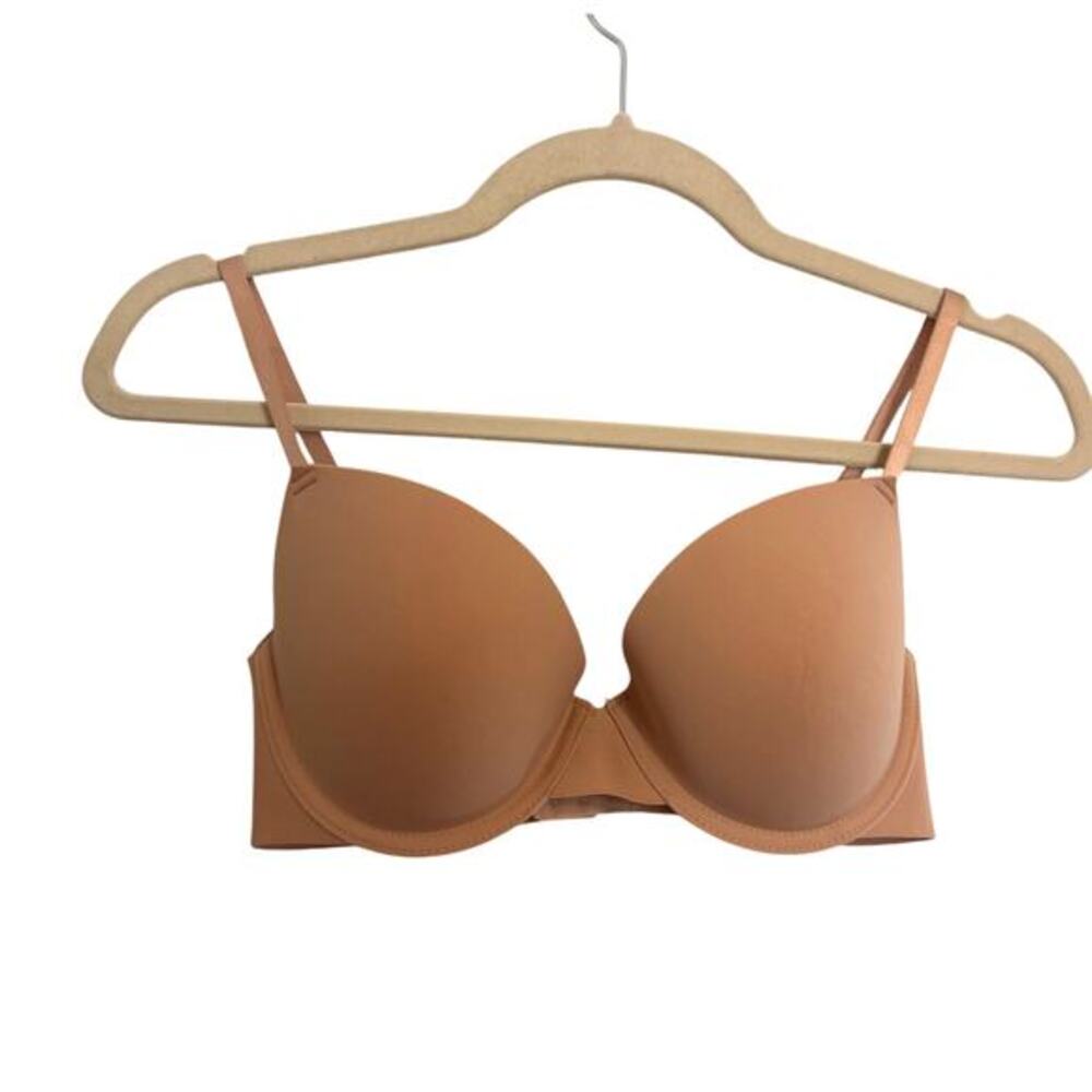 Lucky Brand 34C Nude Smooth‎ T-Shirt Bra Plunge Everyday Seamless Underwire